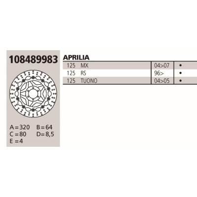Disque de frein Brembo d'origine APRILIA 125 RS/TUONO