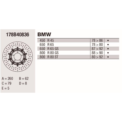 Disque de frein Brembo DC 260X5