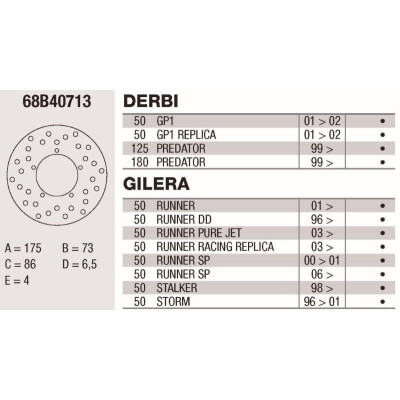 Disque de frein Brembo DP 175X4
