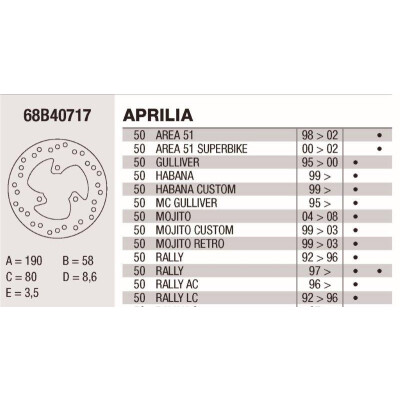 Disque de frein Brembo DP 190X4 68B40717BRE