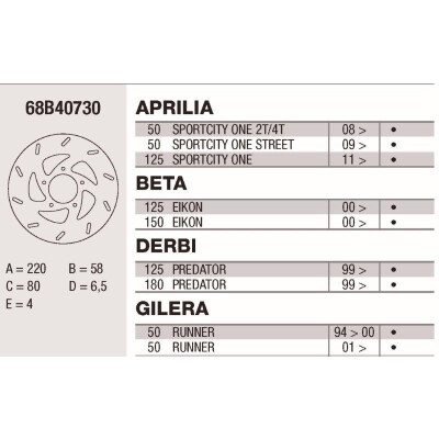 Disque de frein Brembo DP 220X4 68B40730BRE