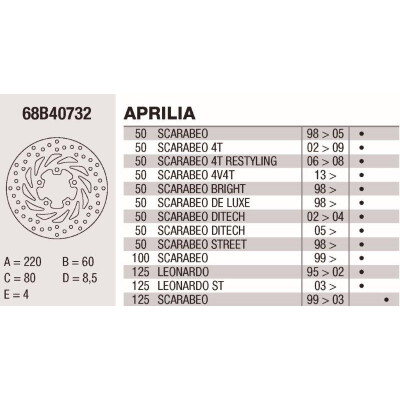 Disque de frein Brembo DP 220X4 68B40732BRE