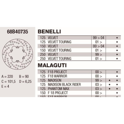 Disque de frein Brembo DP 220X4