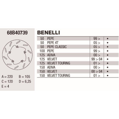 Disque de frein Brembo DP 220X4 68B40739BRE