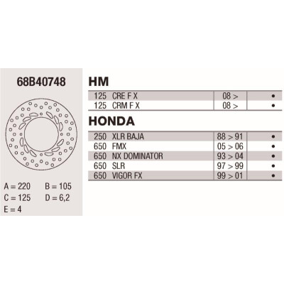 Disque de frein Brembo DP 220X4 68B40748BRE