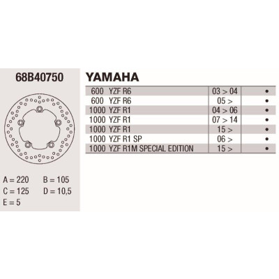Disque de frein Brembo DP 220X5