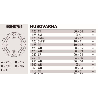 Disque de frein Brembo DP 220X4 68B40754BRE
