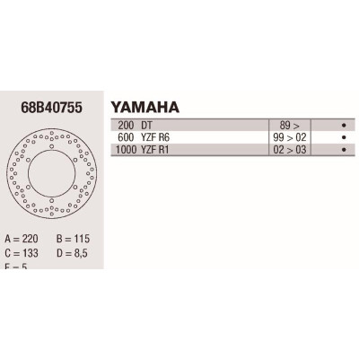Disque de frein Brembo DP 220X5 68B40755BRE