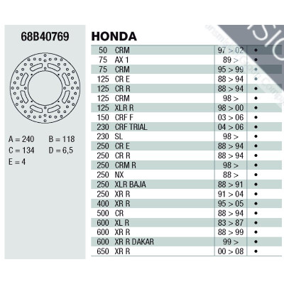 Disque de frein Brembo DP 240X4 68B40769BRE