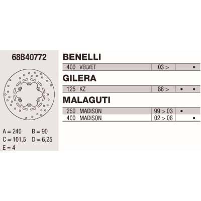 Disque de frein Brembo DP 240X4 68B40772BRE