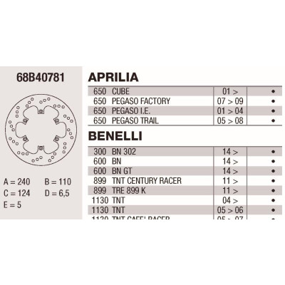 Disque de frein Brembo DP 240X5 68B40781BRE