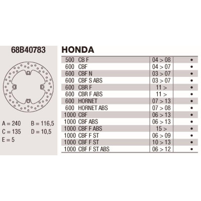 Disque de frein Brembo DP 240X5 68B40783BRE
