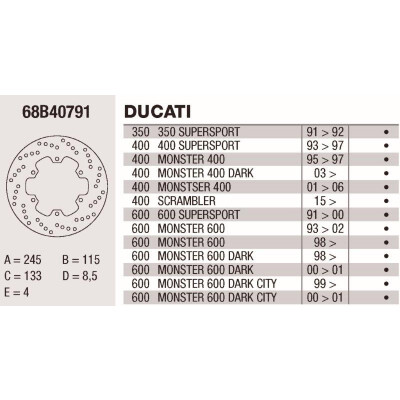 Disque de frein Brembo DP 245X4 68B40791BRE