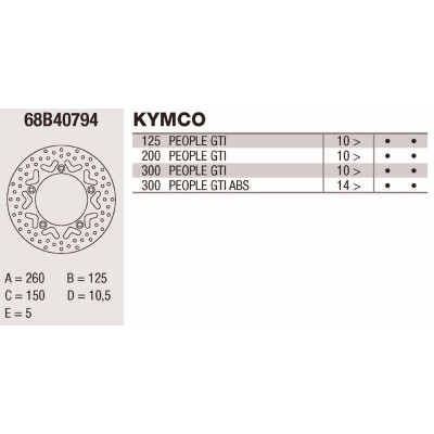 Disque de frein Brembo DP 260X5 68B40794BRE