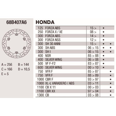 Disque de frein Brembo DP 256X5