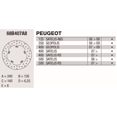 Disque de frein Brembo DP 240X6 68B407A8BRE