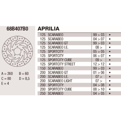 Disque de frein Brembo DP 260X4 68B407B0BRE