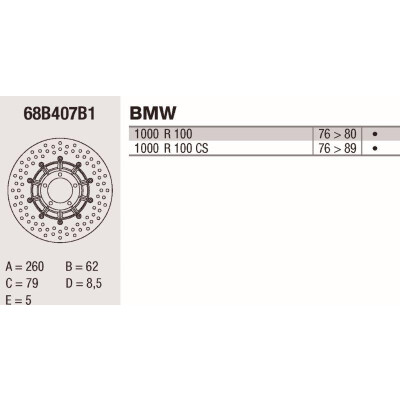 Disque de frein Brembo DP 260X5 68B407B1BRE