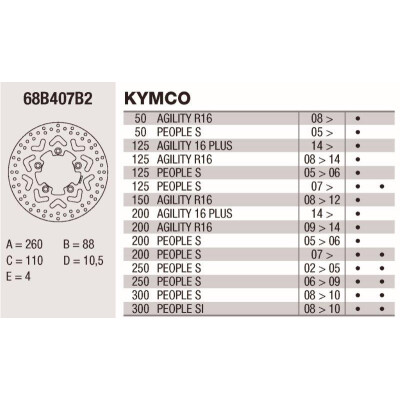 Disque de frein Brembo DP 260X4 68B407B2BRE