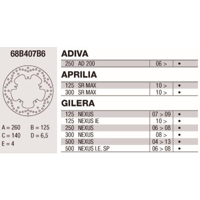 Disque de frein Brembo DP 260X4 68B407B6BRE