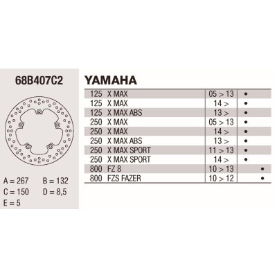 Disque de frein Brembo DP 265X5 68B407C2BRE