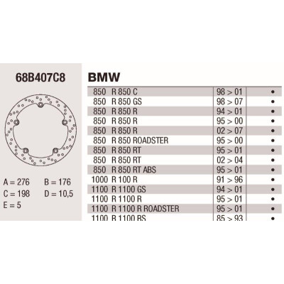 Disque de frein Brembo DP 276X5 68B407C8BRE