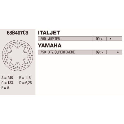 Disque de frein Brembo DP 245X5 68B407C9BRE