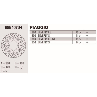 Disque de frein Brembo DP 300X5 68B407D4BRE