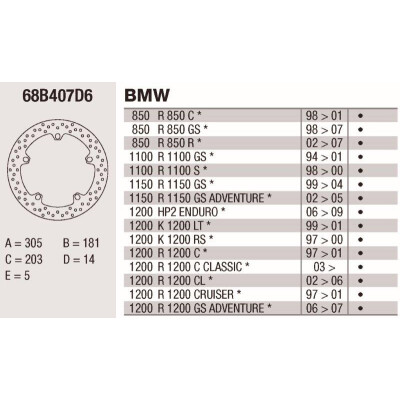 Disque de frein Brembo DP 305X5