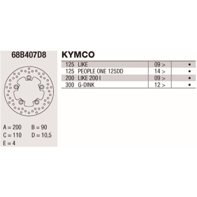 Disque de frein Brembo 200X4 68B407D8BRE