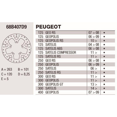 Disque de frein Brembo DP 260X5 68B407D9BRE