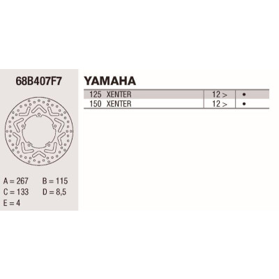 Disque de frein Brembo 267X4 68B407F7BRE