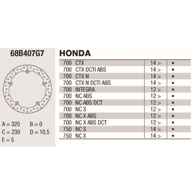 Disque de frein Brembo 320X5 68B407G7BRE