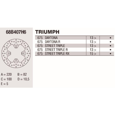 Disque de frein Brembo DP 220X5 68B407H6BRE