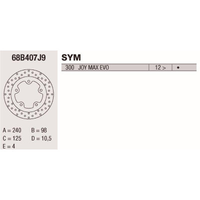 Disque de frein Brembo DP 240X4 68B407J9BRE