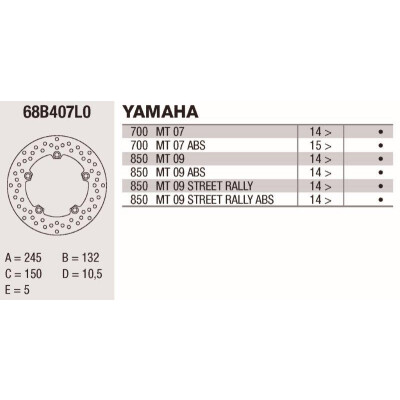 Disque de frein Brembo DP 245X5 68B407L0BRE