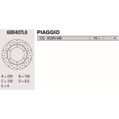 Disque de frein Brembo DP 220X4 68B407L6BRE