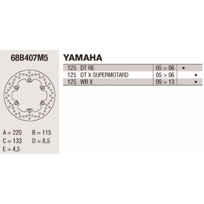 Disque de frein Brembo DP 220X4.5 68B407M5BRE