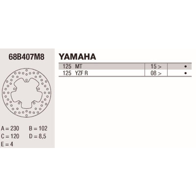 Disque de frein Brembo DP 230X4 68B407M8BRE