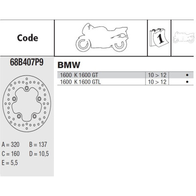 Disque de frein Brembo DP 320X5,5