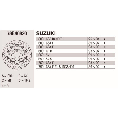 Disque de frein Brembo DP 290X5 78B40820BRE