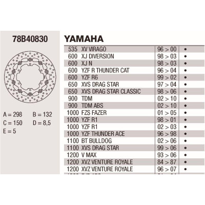 Disque de frein Brembo DP 298X5 78B40830BRE