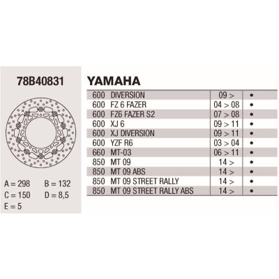 Disque de frein Brembo DP 298X5 78B40831BRE