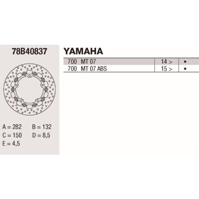 Disque de frein Brembo DC 282X4,5