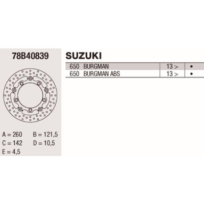 Disque de frein Brembo DC 260X4,5