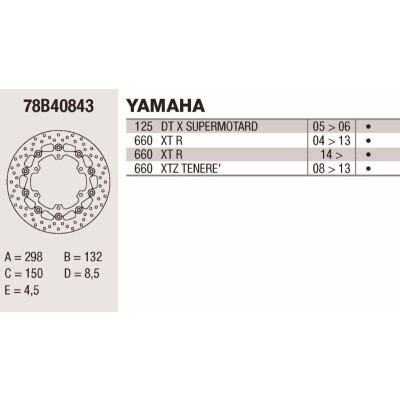 Disque de frein Brembo DC 298X4,5 78B40843BRE