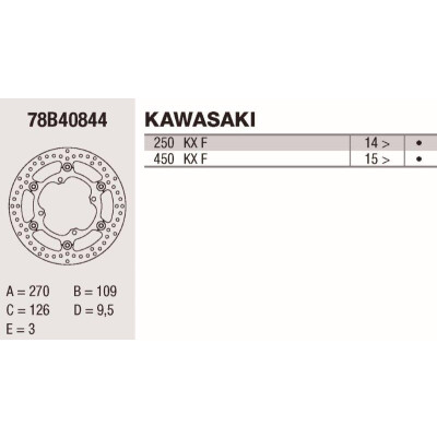 Disque de frein Brembo DC 270X3 78B40844BRE