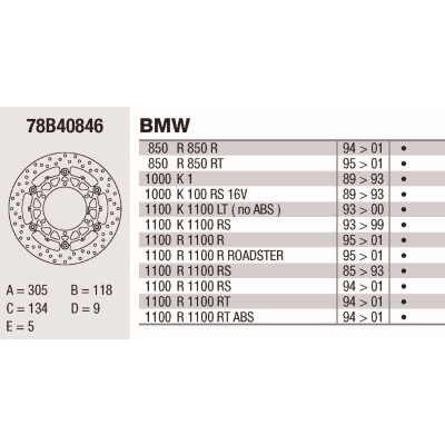 Disque de frein Brembo 305X5 78B40846BRE