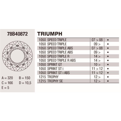 Disque de frein Brembo DP 320X5 78B40872BRE