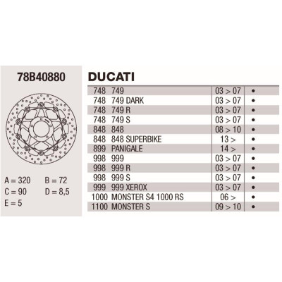 Disque de frein Brembo DP 320X5